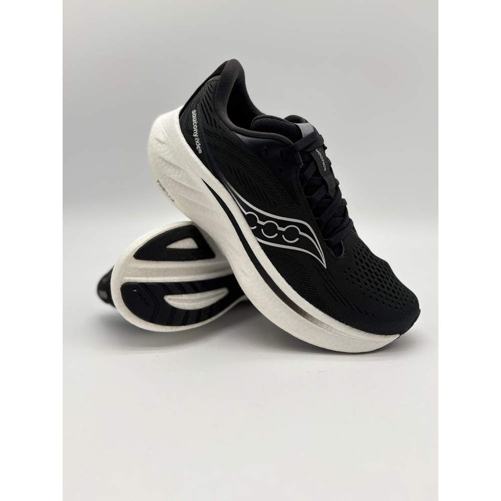 Saucony Ride 18 Womens Running Shoes Black White S11000-100 Size 9